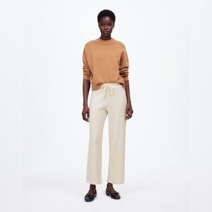 Madewell Waffle-Knit Straight-Leg Sweatpants in Cream Medium NWT